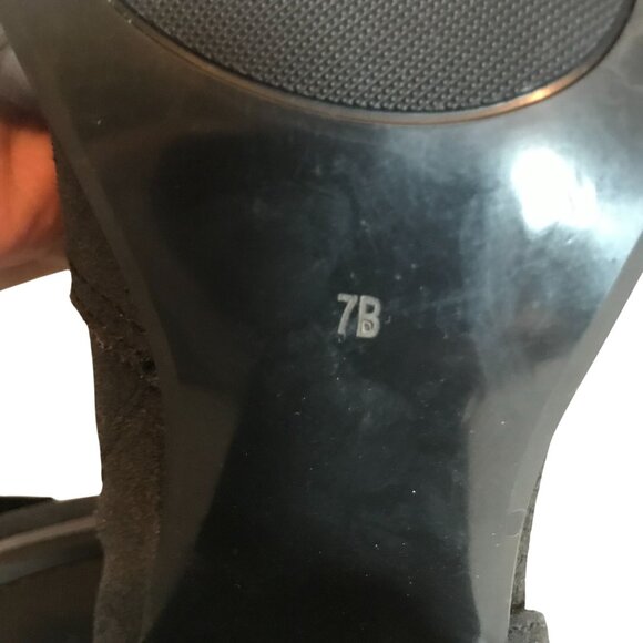 Lauren Ralph Lauren Black Suede Leather Fringe Heeled Ankle Boots Womens  7 - Picture 9 of 11